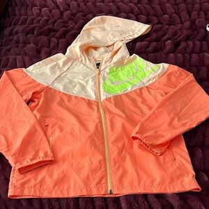 Nike Kids' Orange and Cream Raincoat/Windbreaker